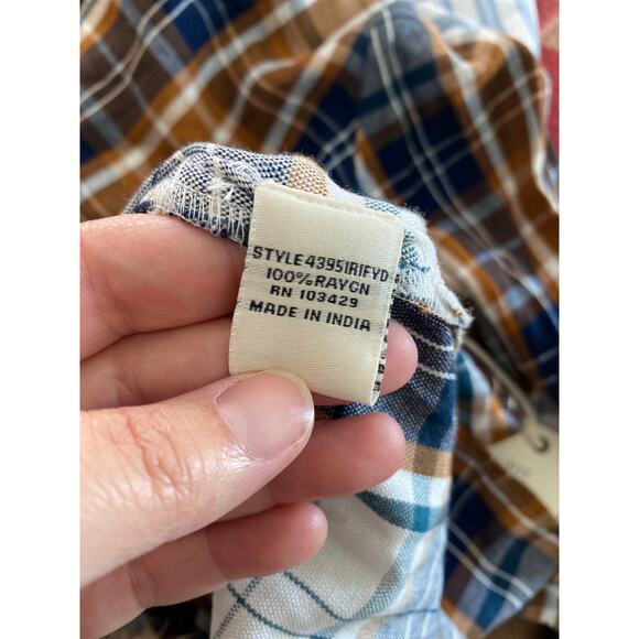 Caffe Marrakesh Blouse L/S Plaid Tunic Size Small NWT - Picture 6 of 6